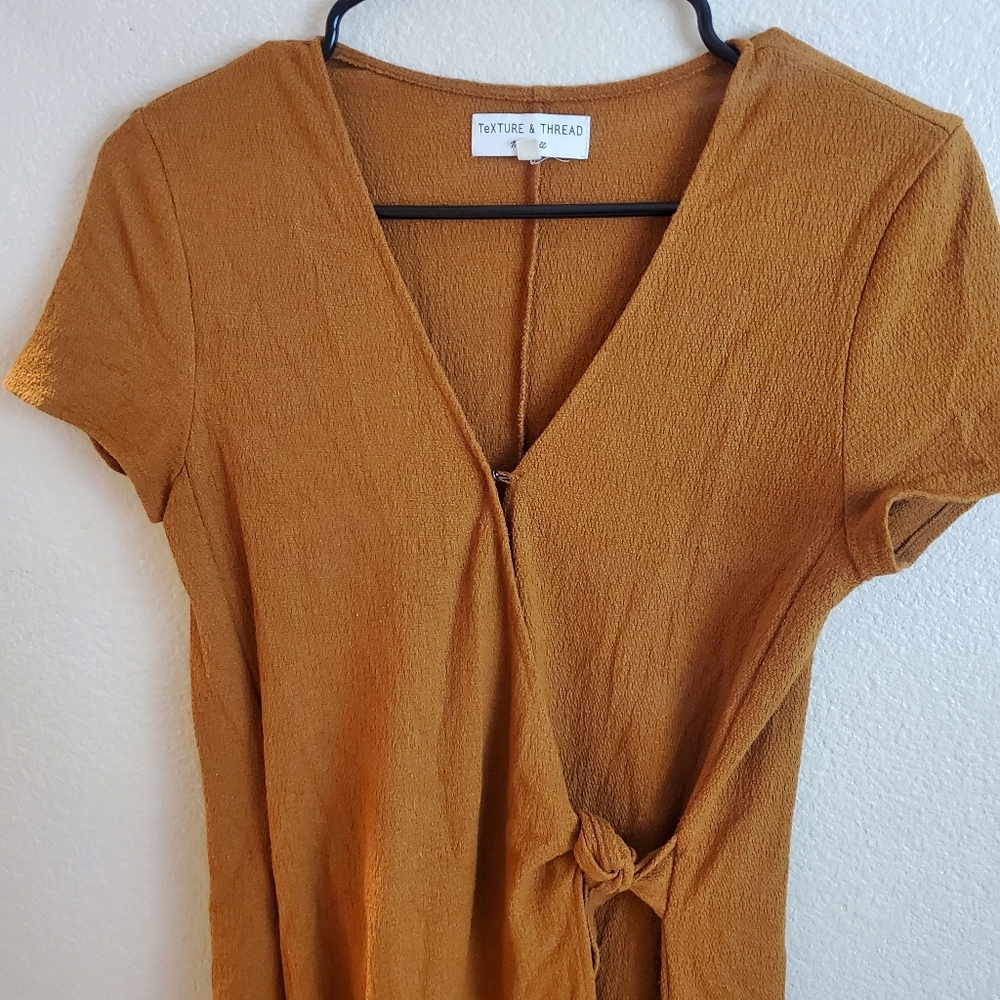 Texture & Thread Madewell Rust Wrap Side Tie Dres… - image 8
